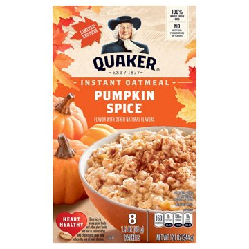 Quaker Pumpkin Spice Instant Oatmeal, 8 ct