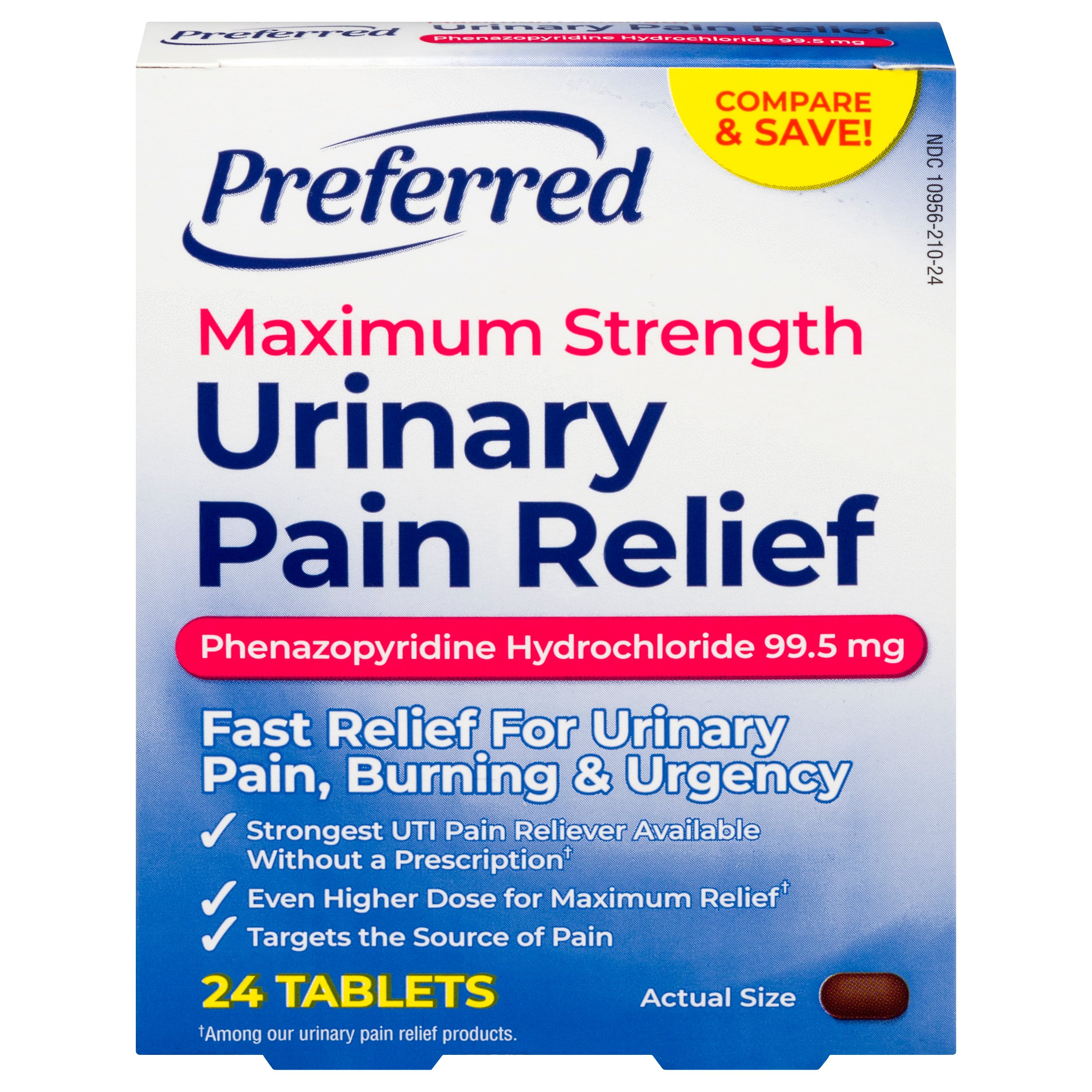 Reese Preferred Maximum Strength Urinary Pain Relief Tablets, 24.00 ea