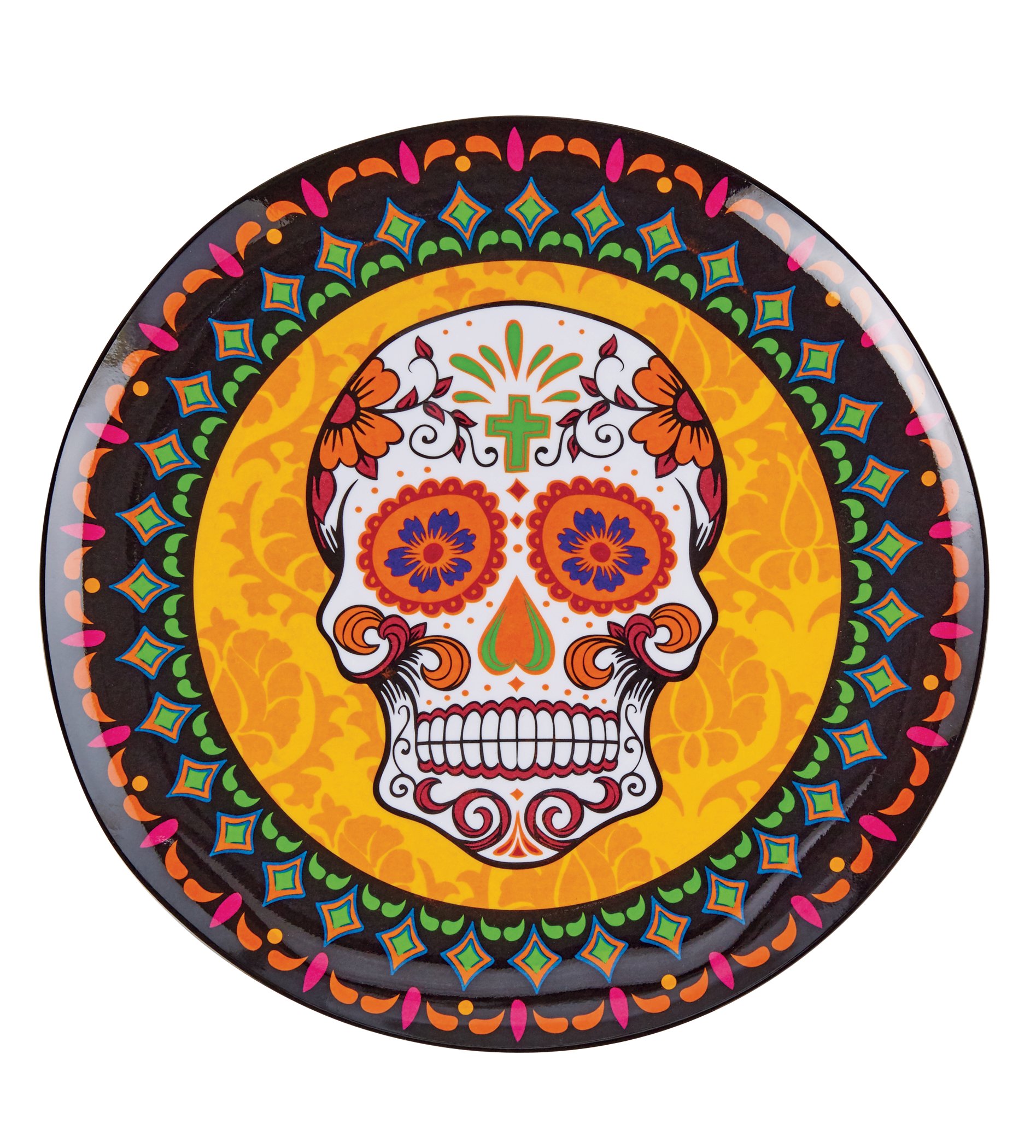 Cocinaware Day Of Dead Sugar Skull 11" Dinner Plate, Orange Shop