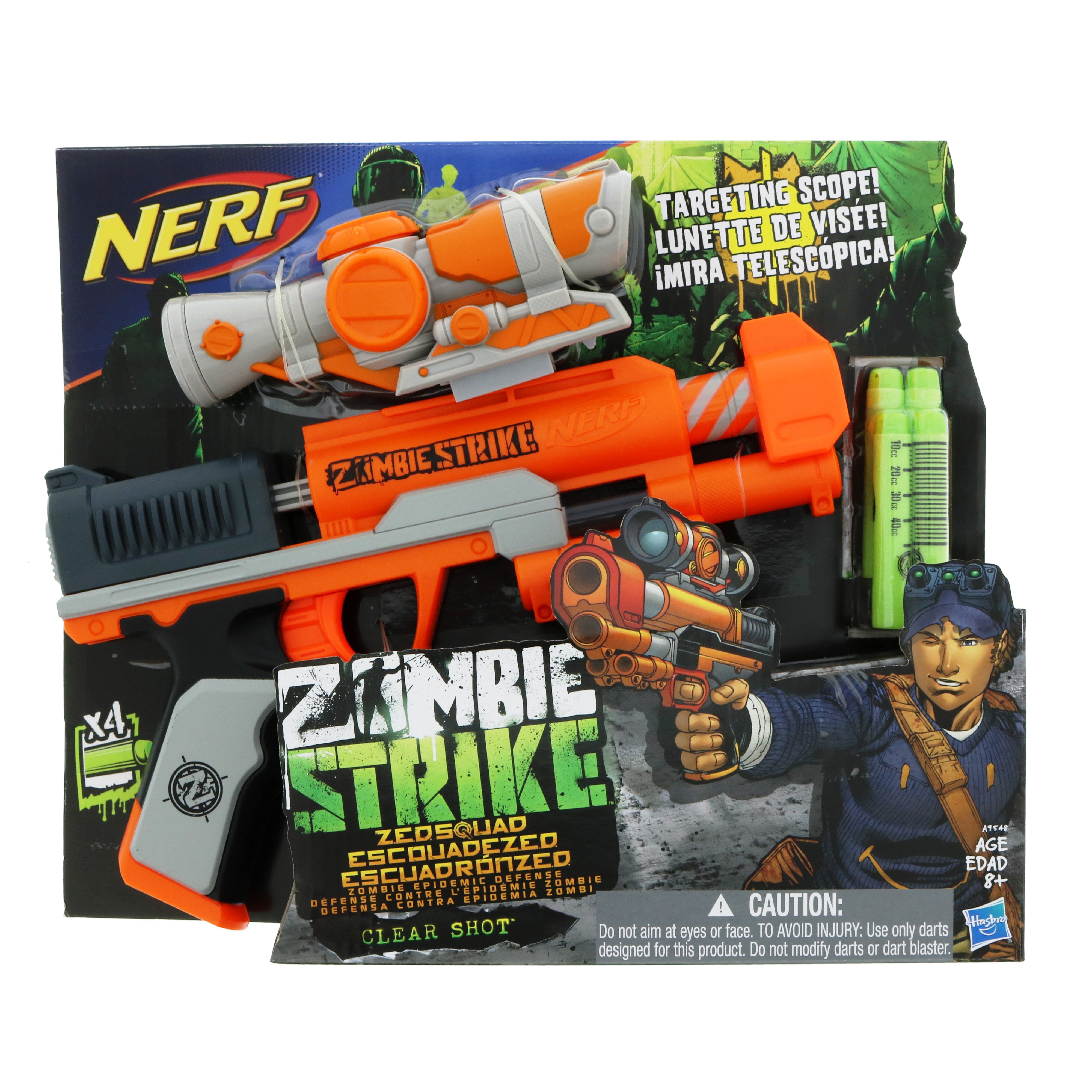 NERF Zombie Strike QUADROT Blaster 4 Barrel Blasting 4X Elite Darts BRAND NEW