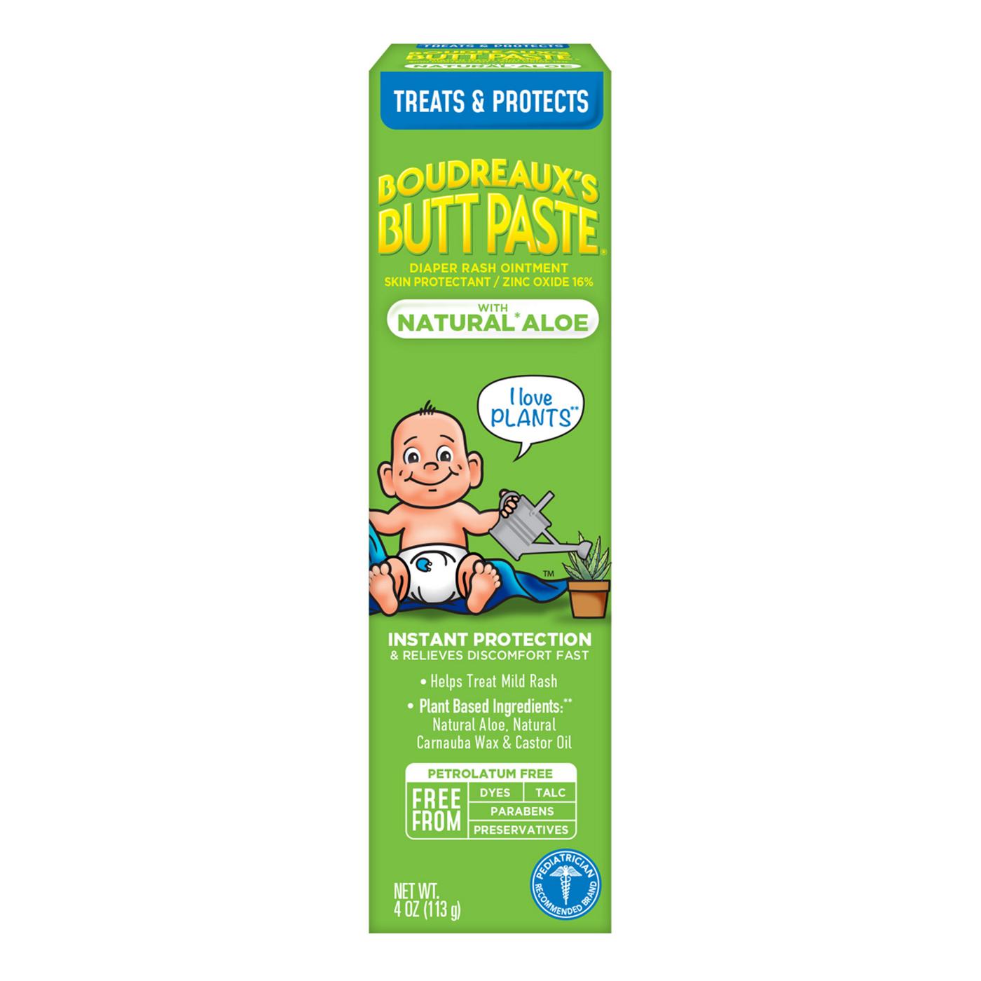 Boudreaux's Butt Paste Diaper Rash Cream Ointment - Natural Aloe; image 1 of 5