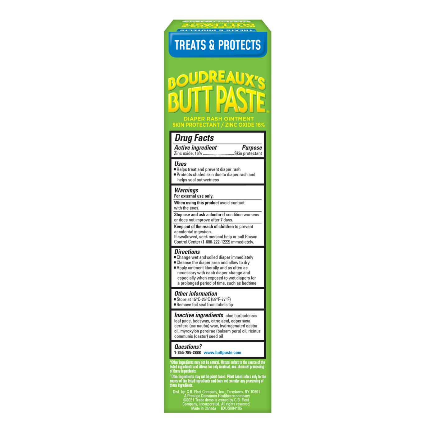 Boudreaux's Butt Paste Diaper Rash Cream Ointment Natural Aloe Shop