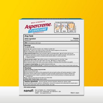 Aspercreme Lidocaine Pain Relief Patch, 5 ct