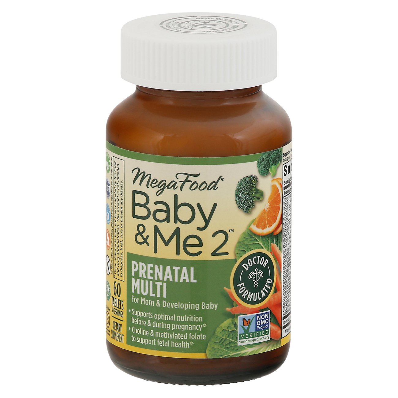 MegaFood Baby & Me 2 Prenatal Multi Tablets, 60 ct