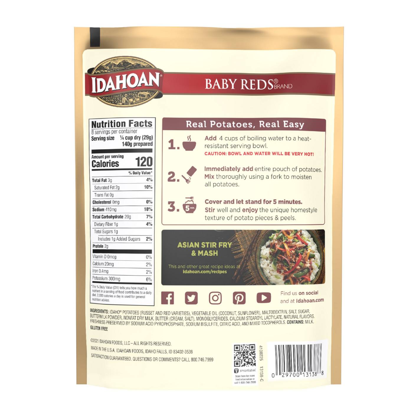 Idahoan Mashed Potatoes, Baby Reds, Family Size