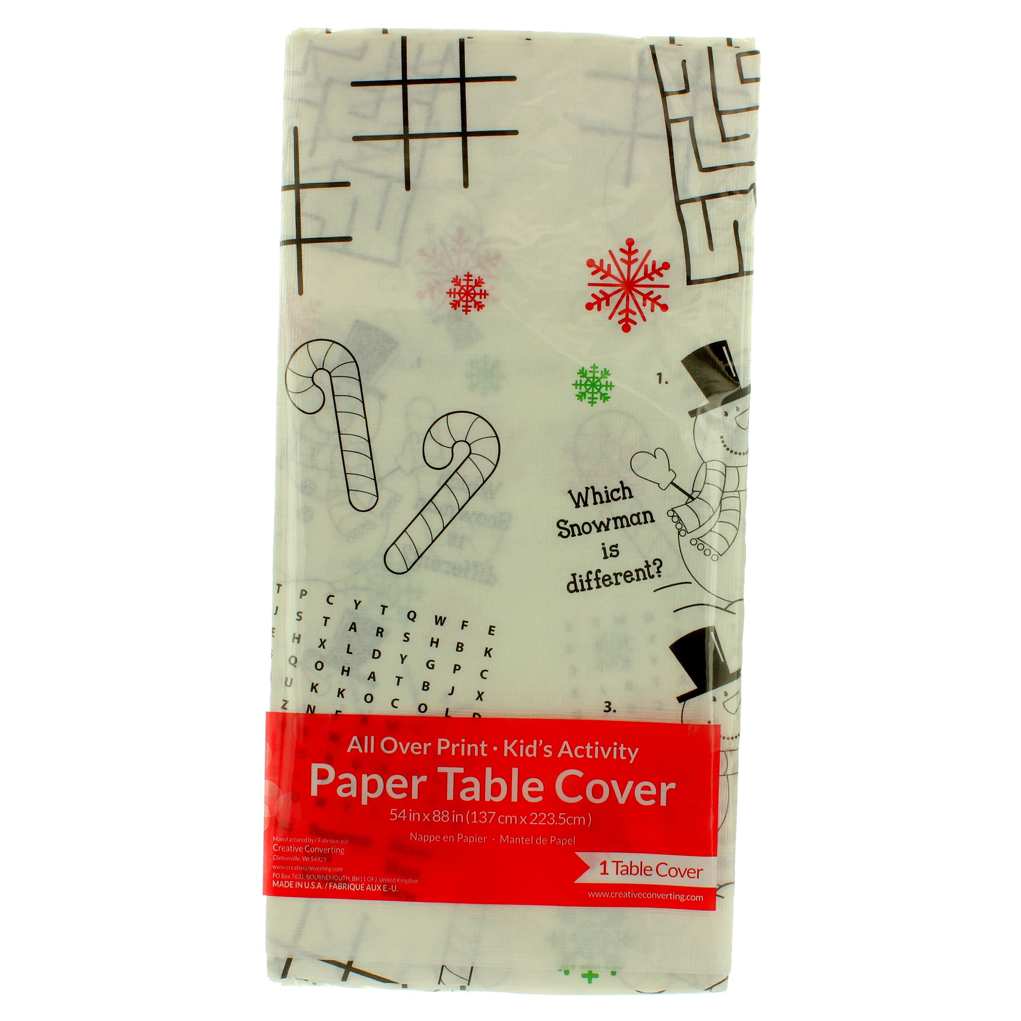 Creative Converting Christmas All Over Kids Activity Print 54" x 88