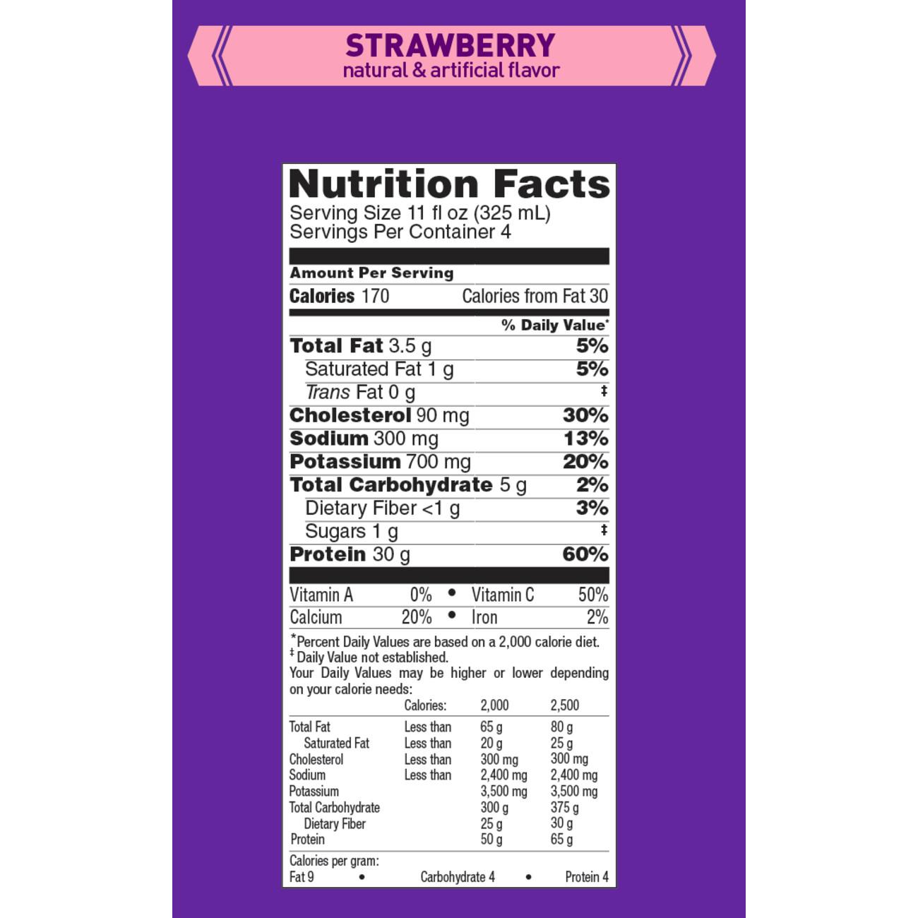 EAS 100% Whey Protein Ready-to-Drink Strawberry Shake 4 pk; image 2 of 2
