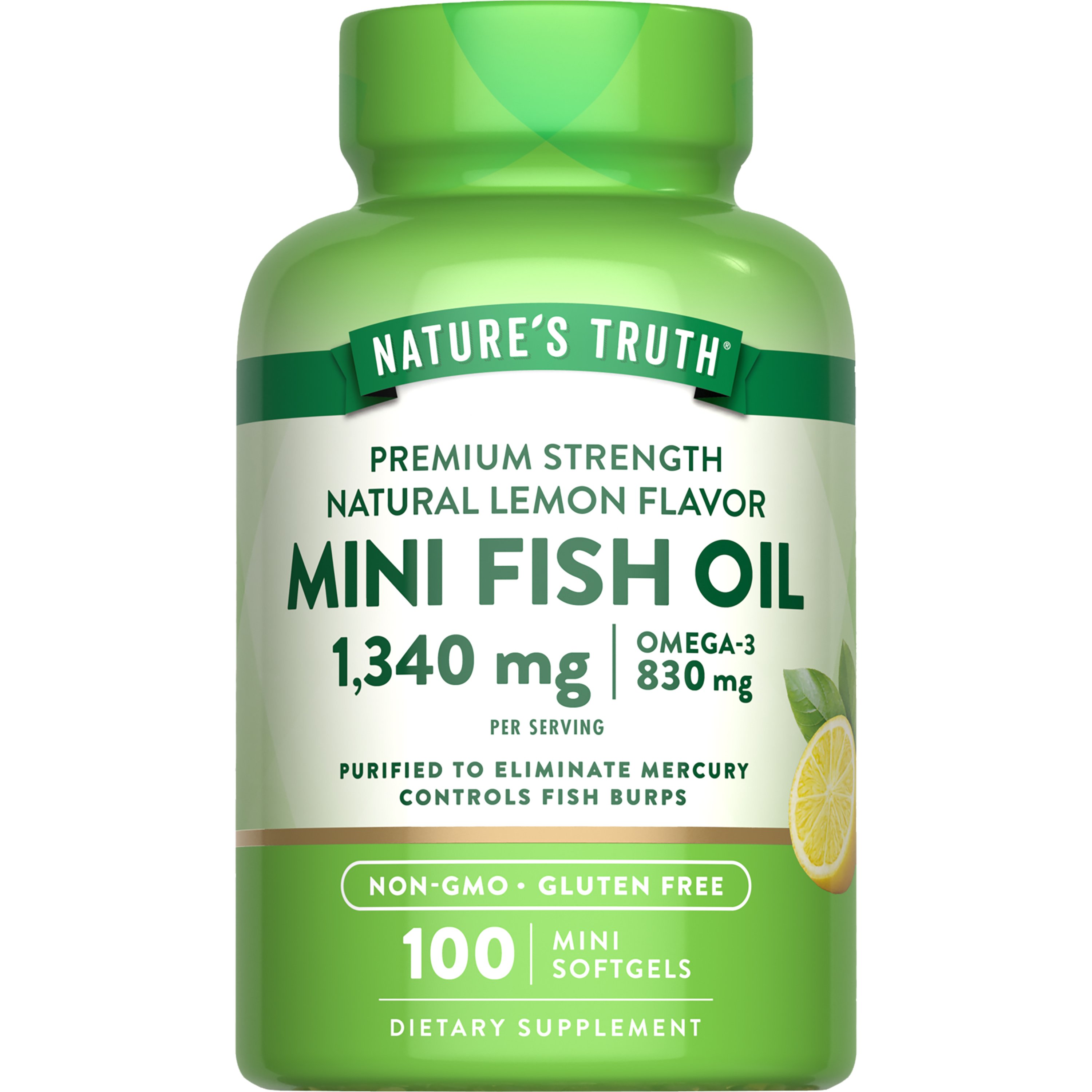Nature's Truth Mini Fish Oil 1300 mg Lemon Shop Diet & Fitness at HEB
