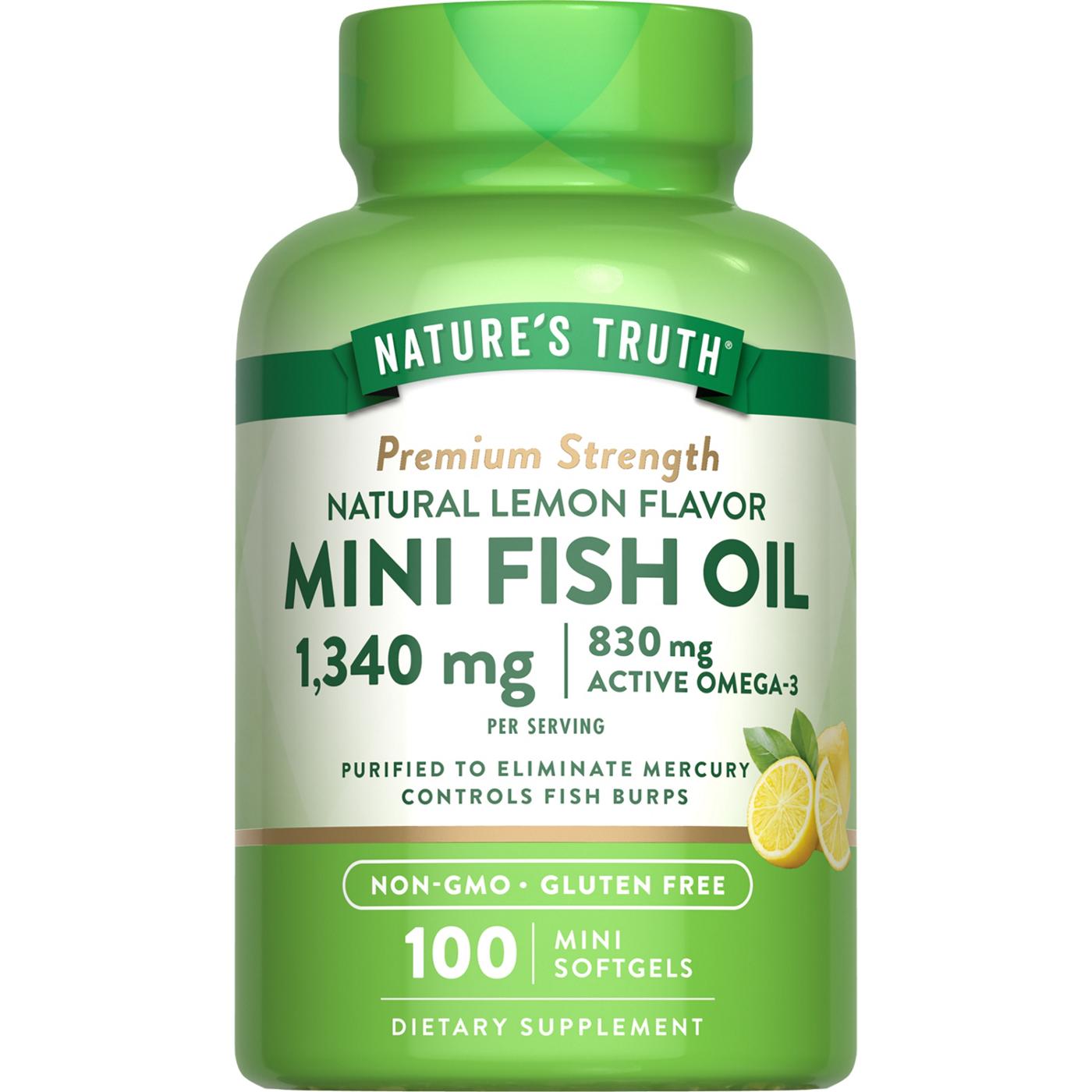 Nature's Truth Mini Fish Oil 1300 mg Lemon; image 1 of 4