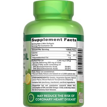 Nature's Truth Premium Strength Fish Oil 1340mg Mini Softgels - Lemon