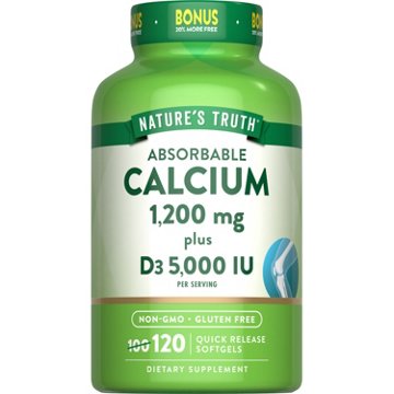 Nature's Truth Absorbable Calcium + D3 Quick-Release Softgels, 120 ct