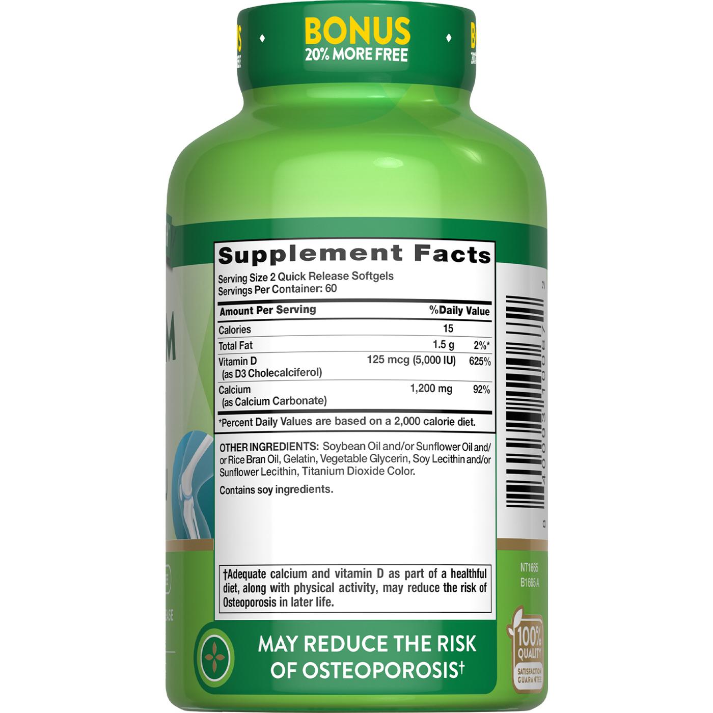 Nature's Truth Absorbable Calcium + D3 Quick-Release Softgels; image 3 of 4