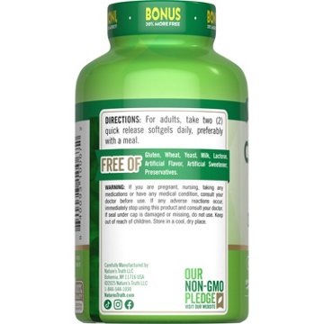 Nature's Truth Absorbable Calcium + D3 Quick-Release Softgels, 120 ct