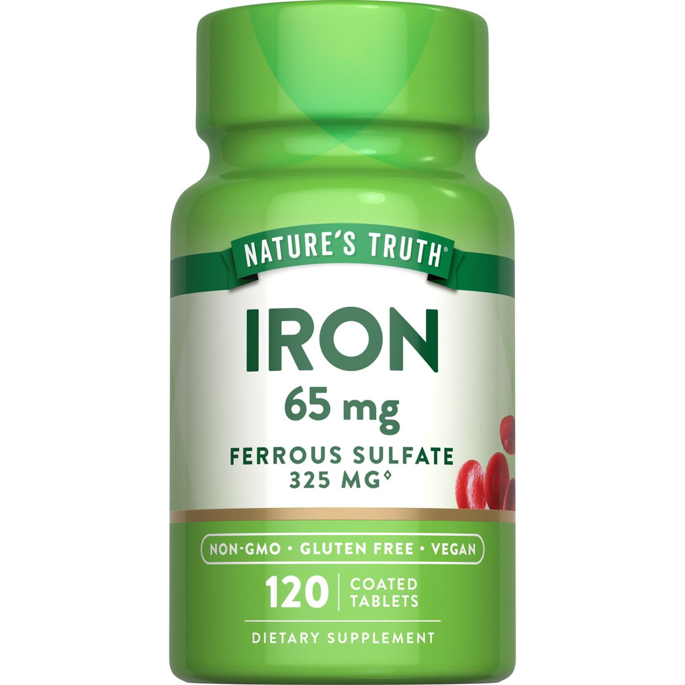 Nature's Truth Iron + Ferrous Sulfate Coated Tablets; image 1 of 4