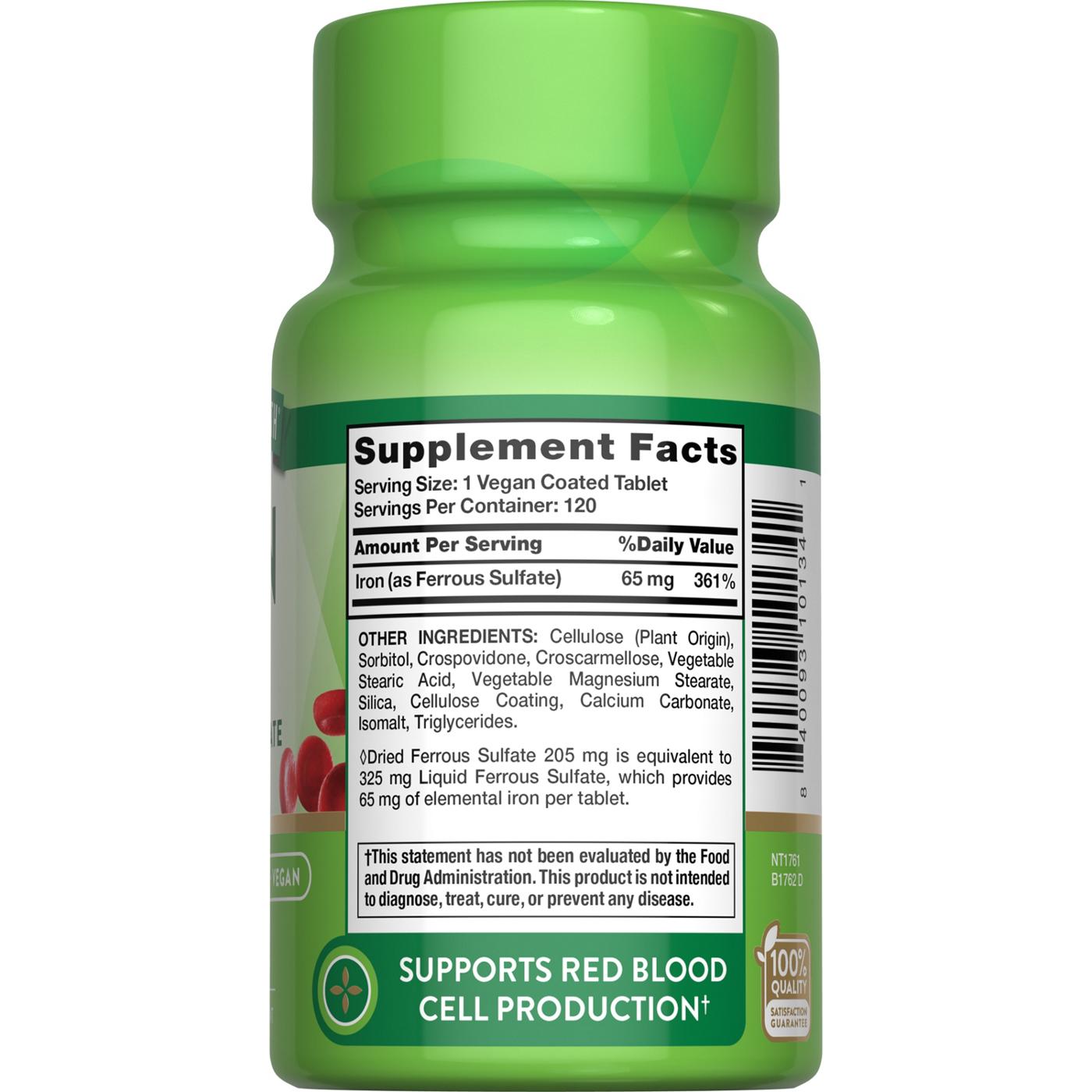 Nature's Truth Iron 65mg Coated Tablets; image 3 of 4