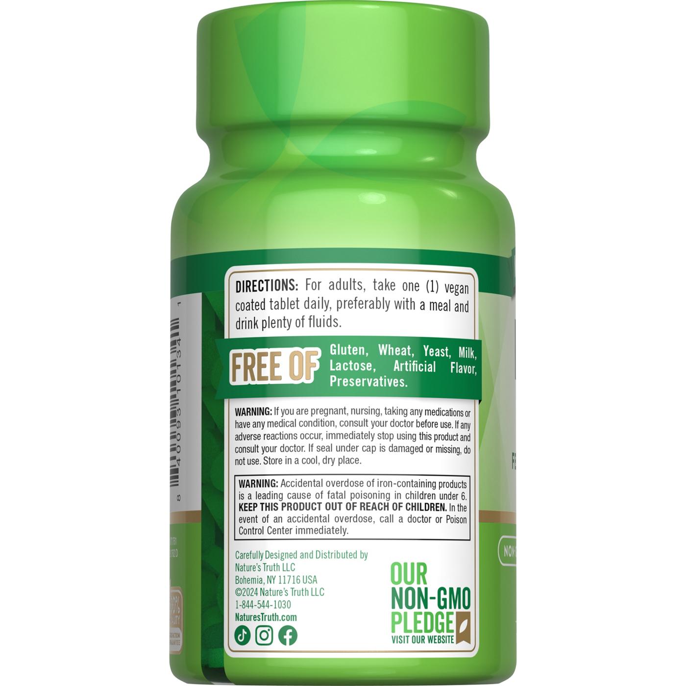 Nature's Truth Iron + Ferrous Sulfate Coated Tablets; image 4 of 4