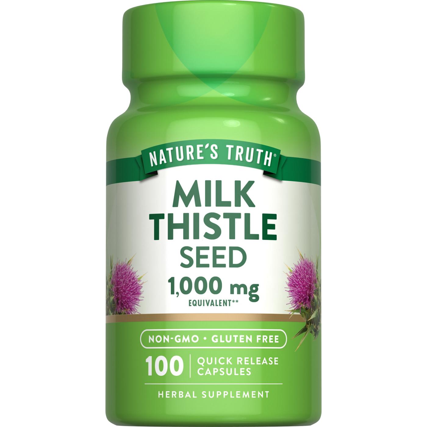 Nature's Truth Milk Thistle Seed Extract Capsules - 1000 mg; image 1 of 4