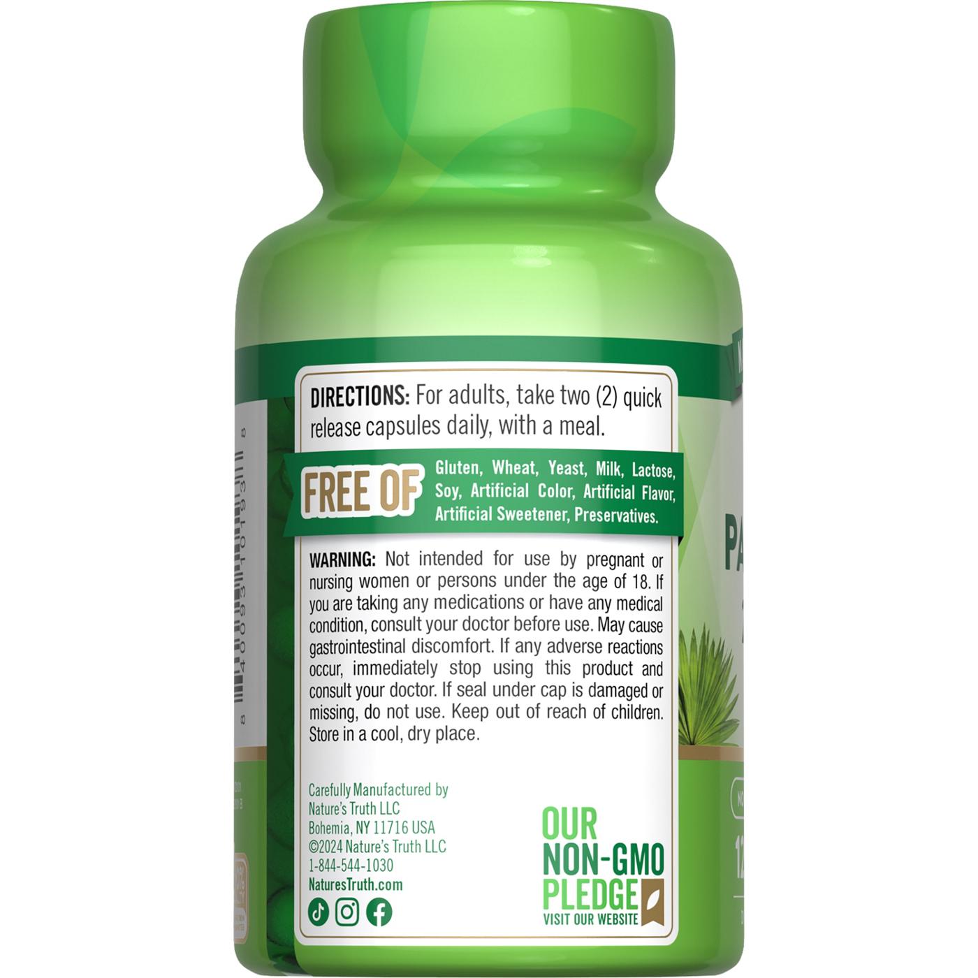 Nature's Truth Saw Palmetto Capsules - 2,400 mg; image 3 of 4