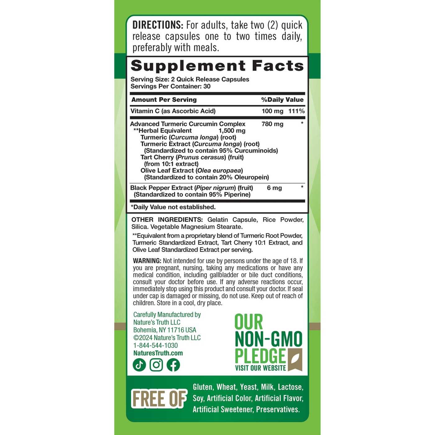 Nature's Truth Turmeric Curcumin Advanced 1500MG; image 2 of 5