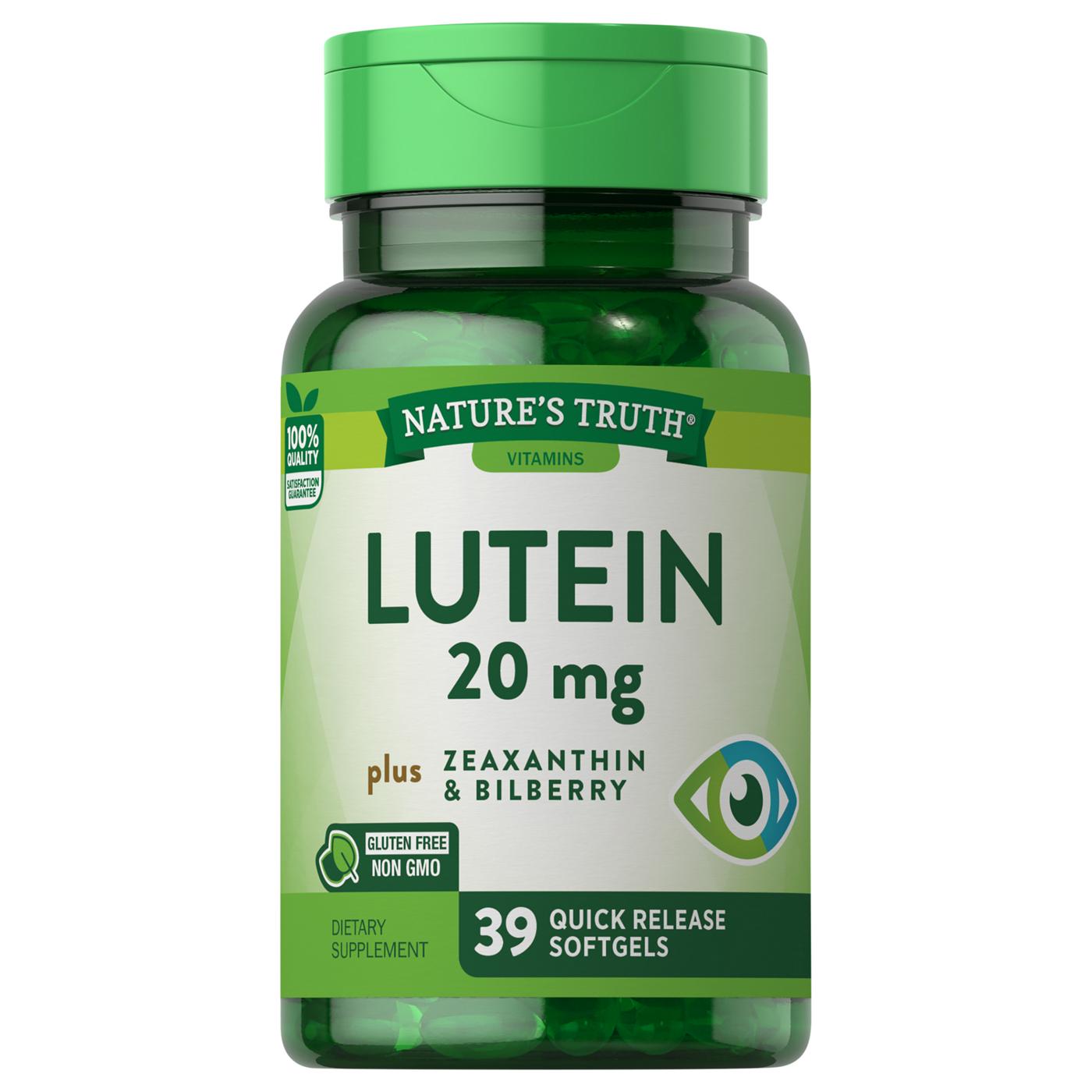 Nature's Truth Lutein 20 mg plus Zeaxanthin & Bilberry; image 2 of 2