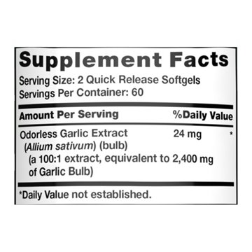 Nature's Truth Odorless Garlic Softgels - 2,400 mg