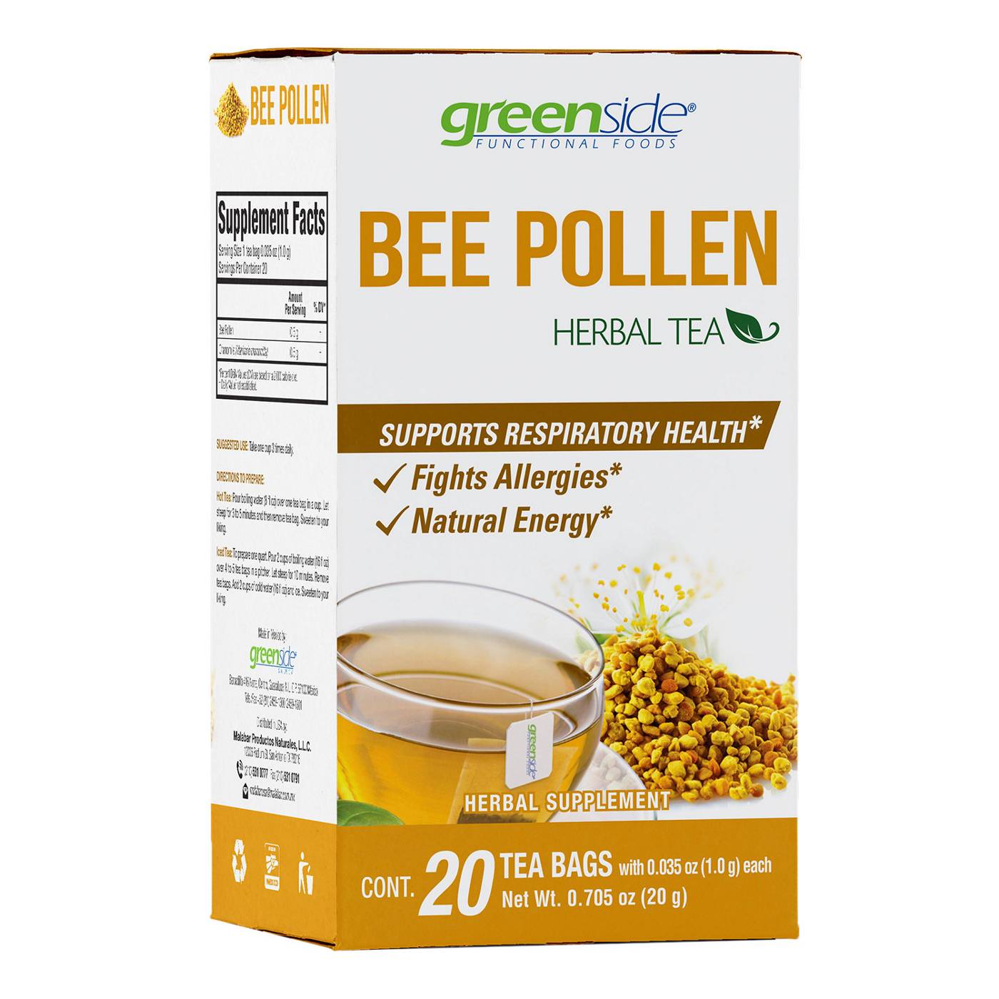 Greenside Bee Pollen Herbal Tea Bags; image 1 of 2