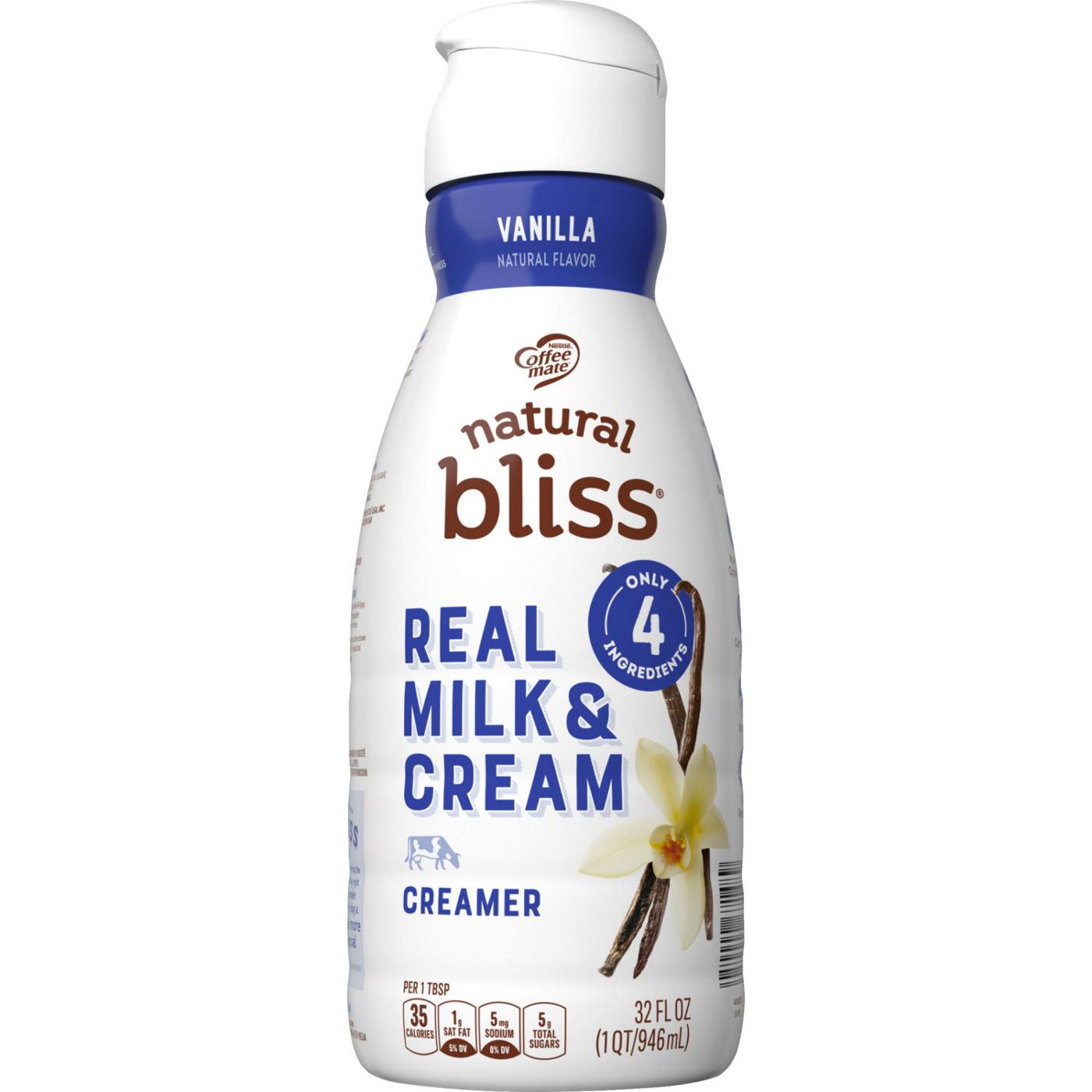 Nestle Coffee Mate Natural Bliss Real Milk & Cream Vanilla Liquid Coffee  Creamer - Shop Coffee Creamer at H-E-B