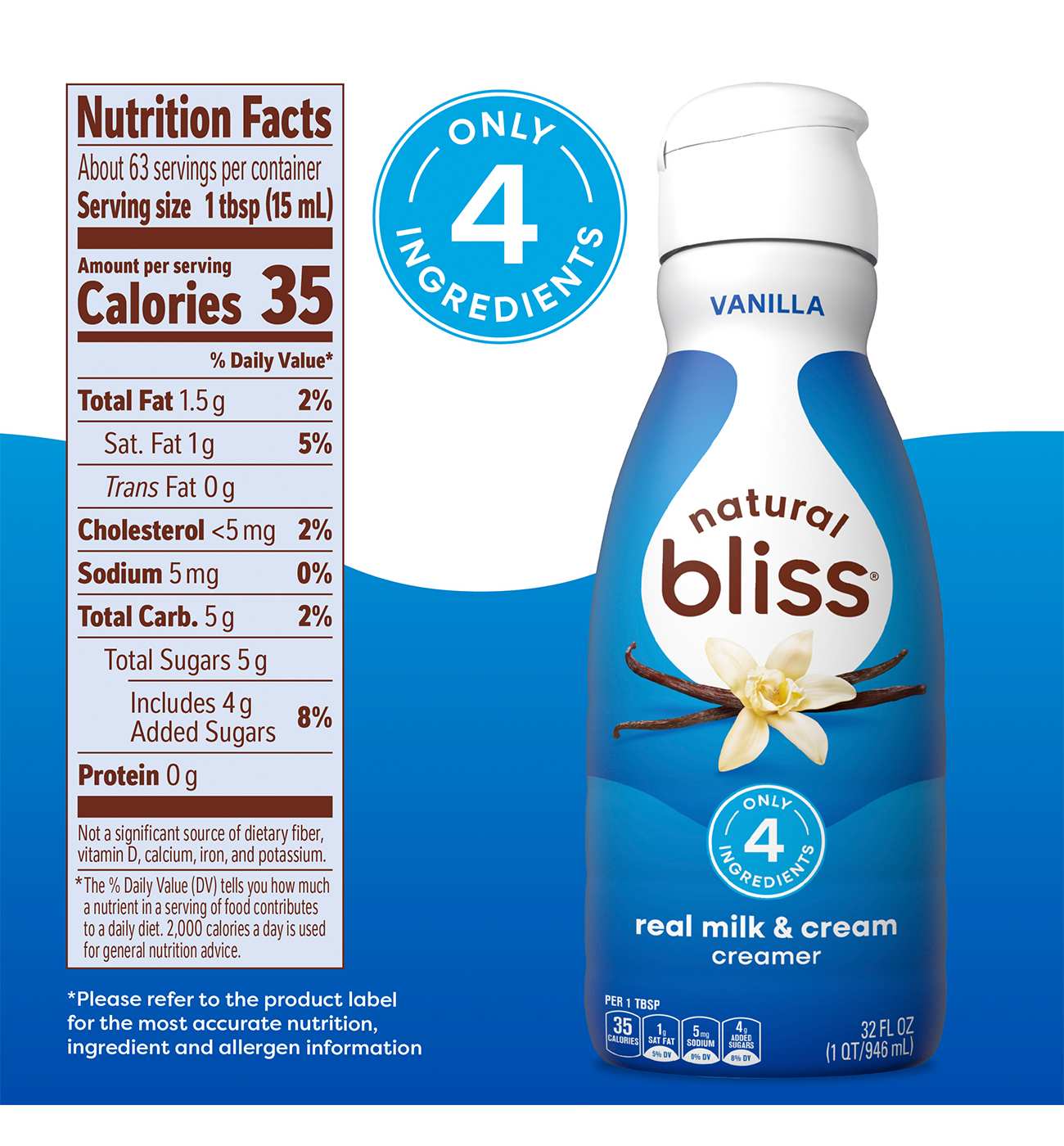 Nestle Coffee Mate Natural Bliss Real Milk & Cream Creamer - Vanilla; image 8 of 9