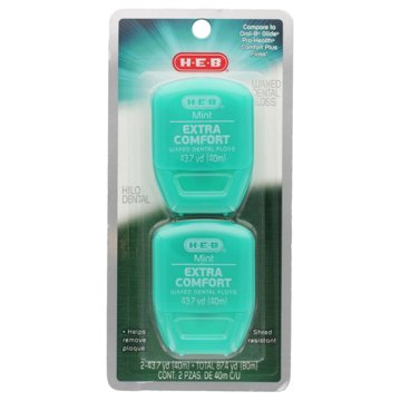H-E-B Waxed Mint Dental Floss, 2-pk