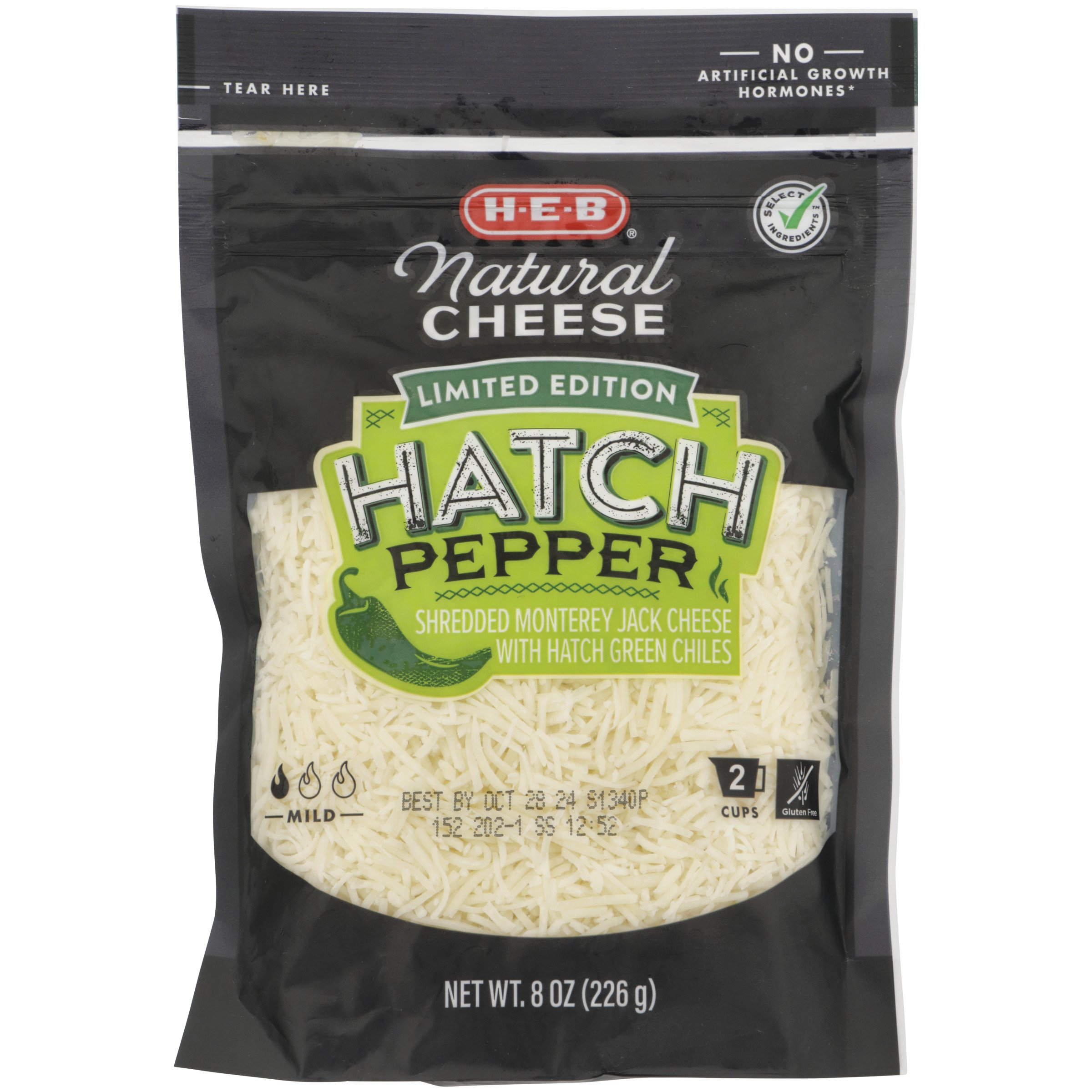 H-E-B Hatch Chile Pepper Monterey Jack Shredded Cheese - Shop Cheese At ...