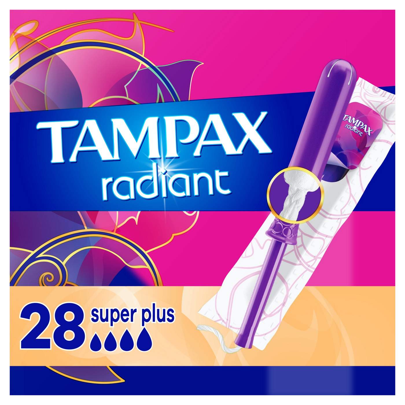 Tampax Radiant Tampons Super Plus Absorbency, Unscented; image 3 of 5
