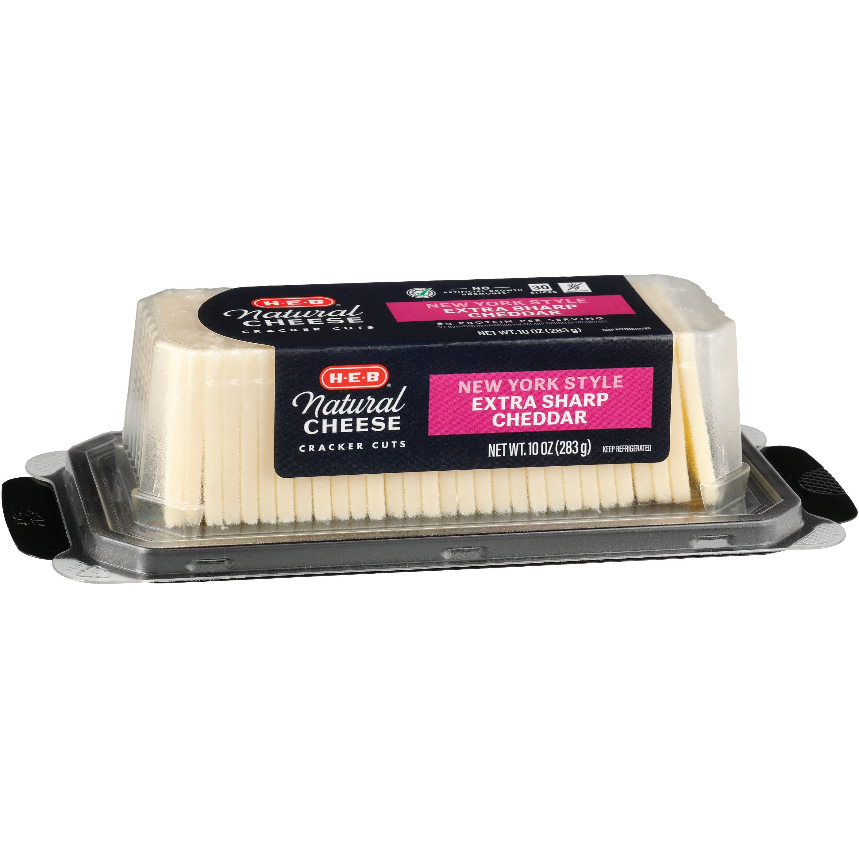 H-E-B New York Style Extra Sharp Cheddar Cracker Cut Cheese - Shop ...