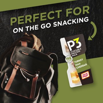 P3 Portable Protein Pack Snack Tray - Turkey, Ham & Cheddar, 2.3 oz