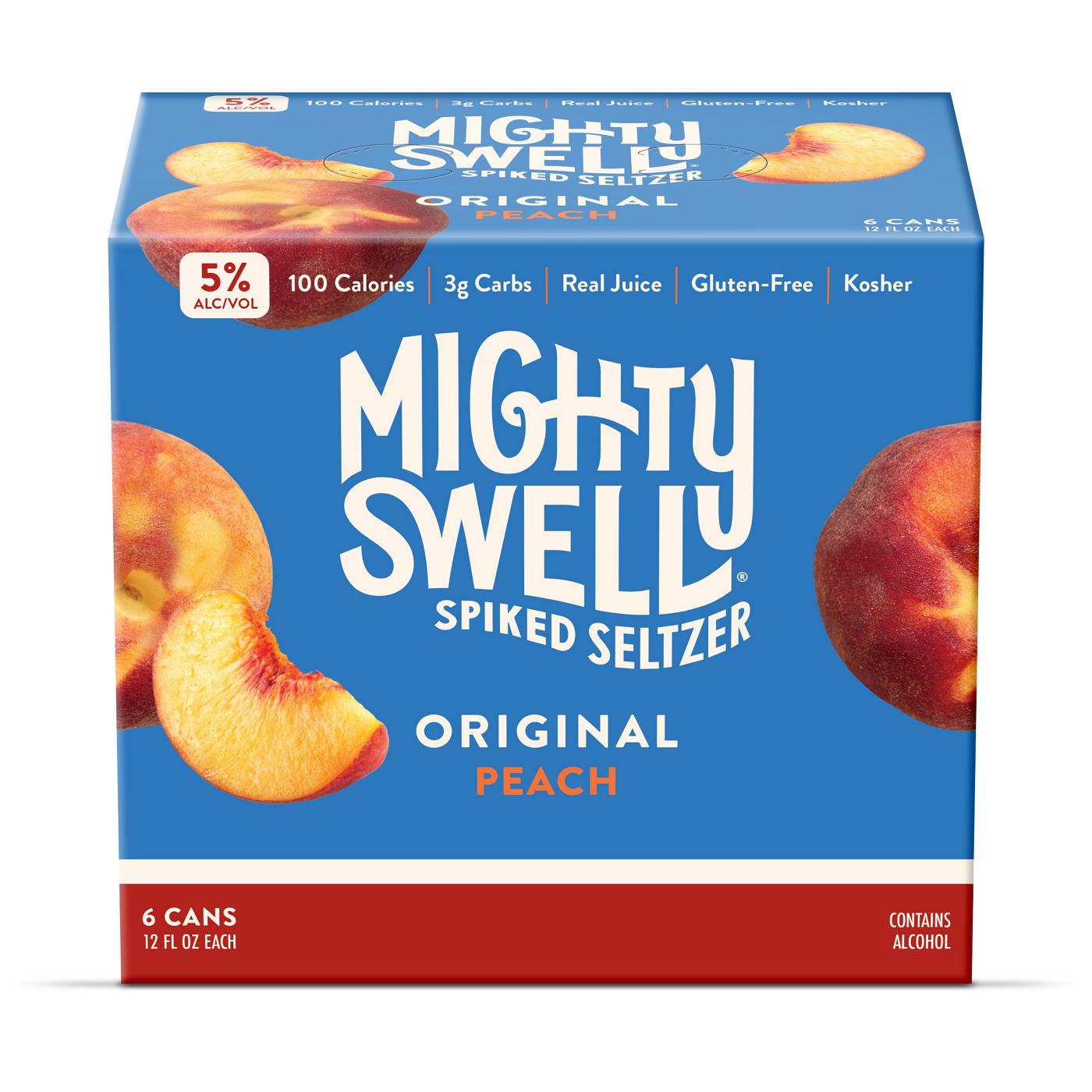 Mighty Swell Spiked Seltzer Peach 6 pk Cans; image 1 of 4