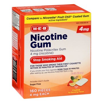H-E-B Nicotine Gum Stop Smoking Aid - 4 mg, 160 ct