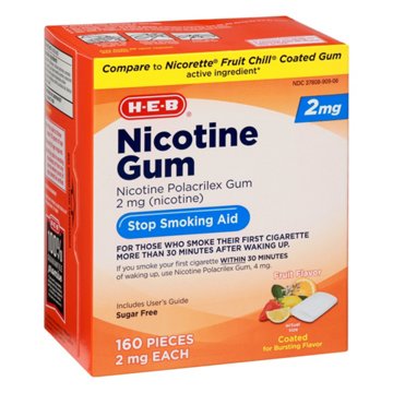 H-E-B Nicotine Gum Stop Smoking Aid - 2 mg, 160 ct