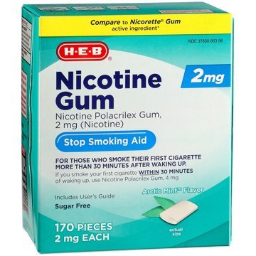 H-E-B 2 mg Nicotine Gum Arctic Mint, 170 ct