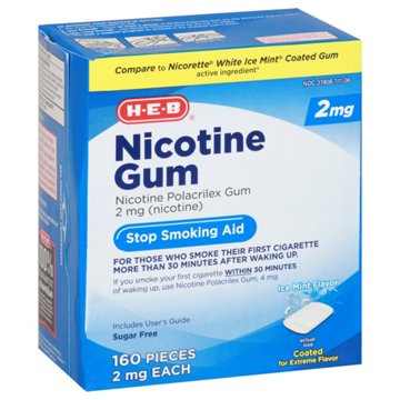 H-E-B Nicotine Gum Stop Smoking Aid - 2 mg, 160 ct
