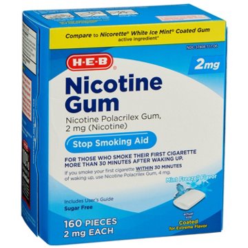 H-E-B Nicotine Gum Stop Smoking Aid - 2 mg, 160 ct