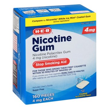 H-E-B Nicotine Gum Stop Smoking Aid – 4 mg, 160 ct