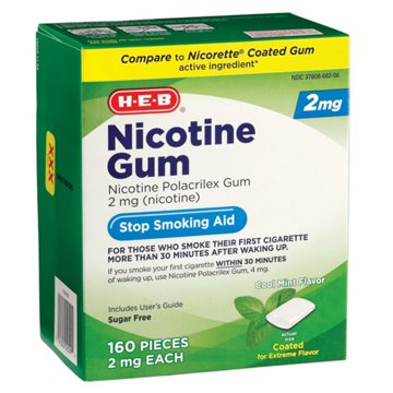 H-E-B Nicotine Gum Stop Smoking Aid - 2 mg, 160 ct