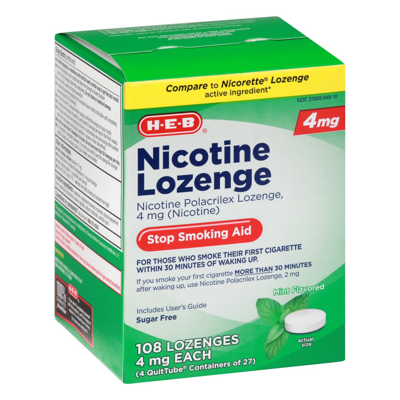 H-E-B Nicotine Lozenge Stop Smoking Aid - 4 mg