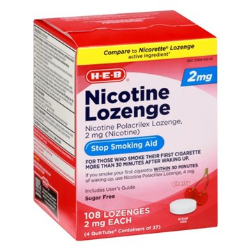 H-E-B Nicotine Lozenge Stop Smoking Aid - 2 mg, 108 ct