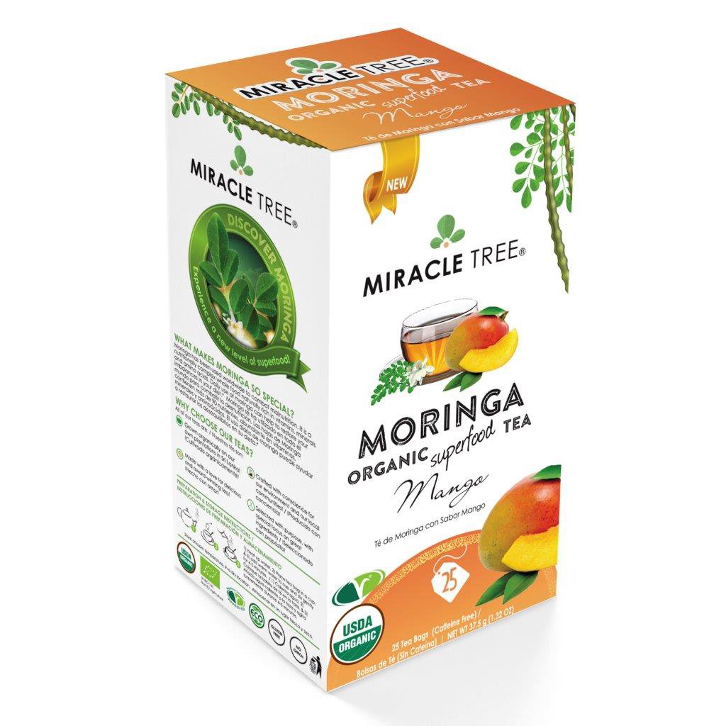 Miracle Tree Moringa Organic Tea Bags, Mango Shop Tea at HEB