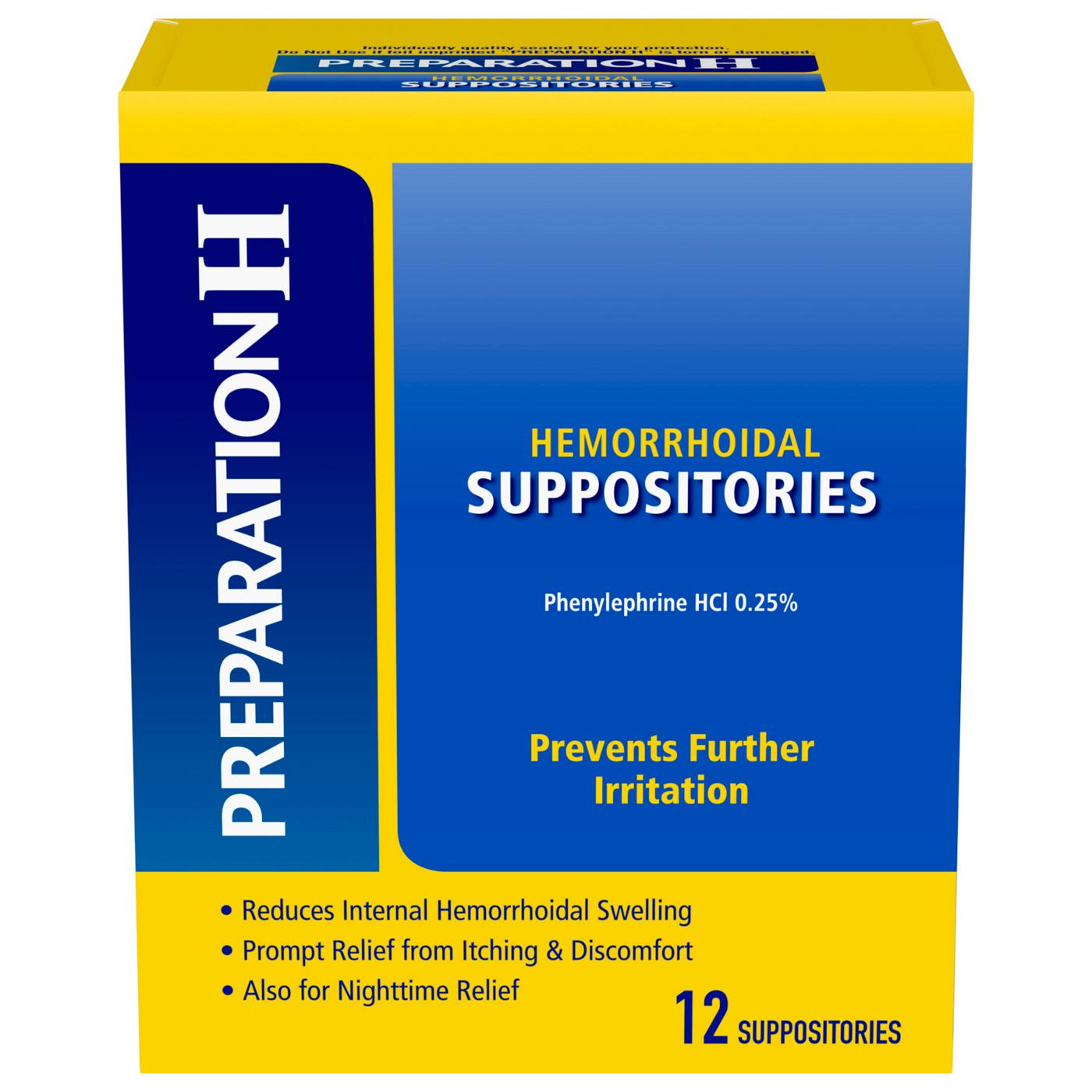 Preparation H Hemorrhoidal Suppositories; image 1 of 5