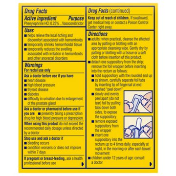Preparation H Irritation Preventation Hemorrhoid Suppositories, 12 ct