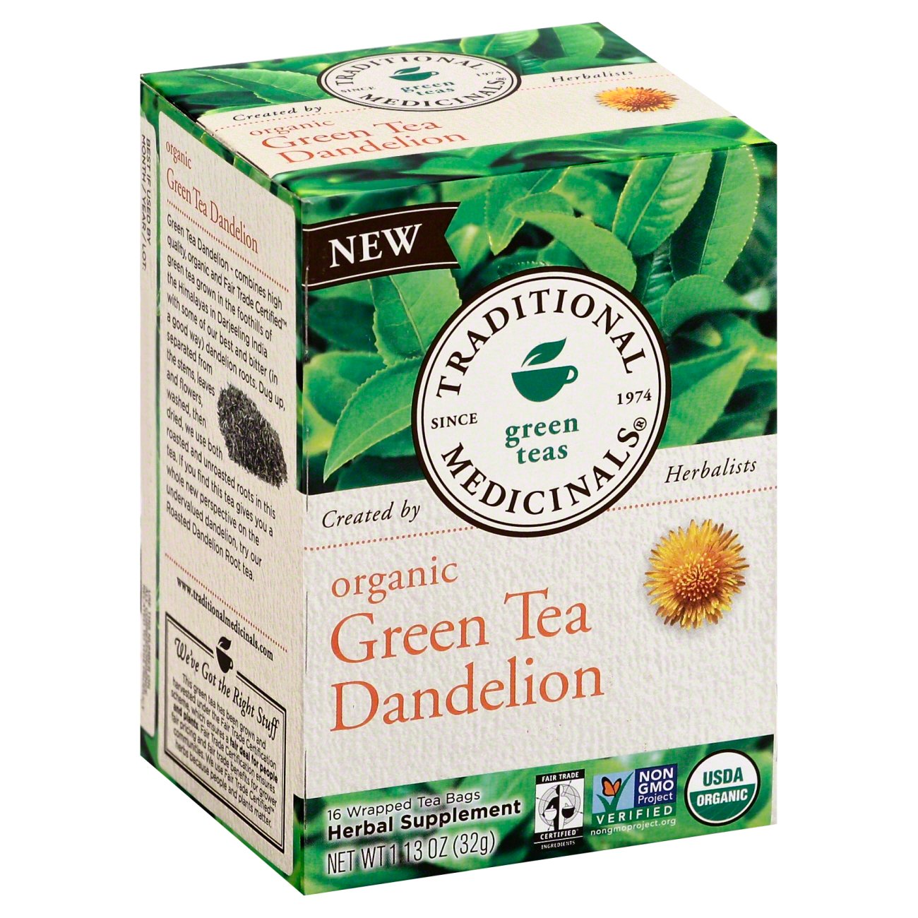 Traditional Medicinals Organic Dandelion Green Tea Bags Shop Tea at HEB