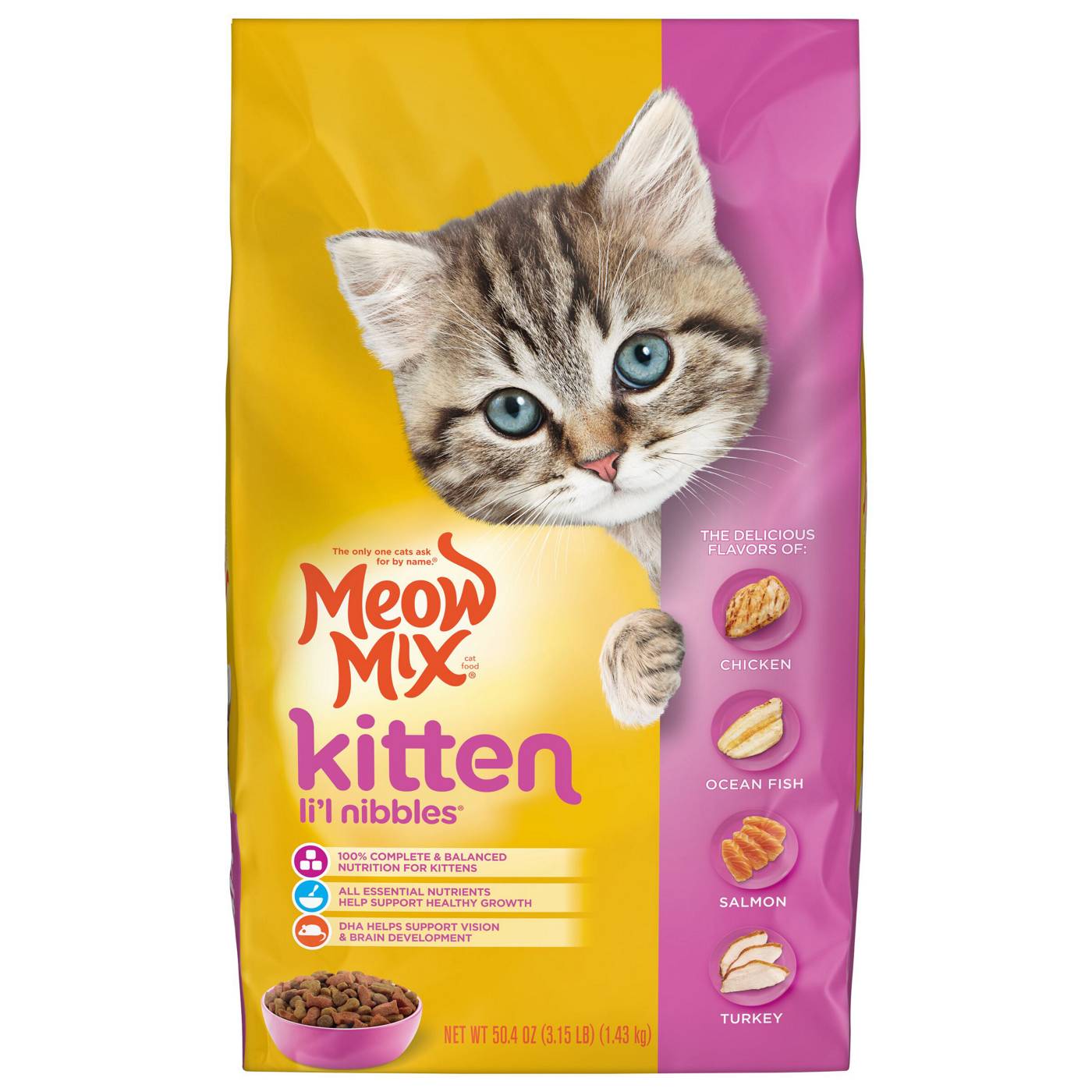Meow Mix Kitten Lil' Nibbles Dry Cat Food; image 1 of 7