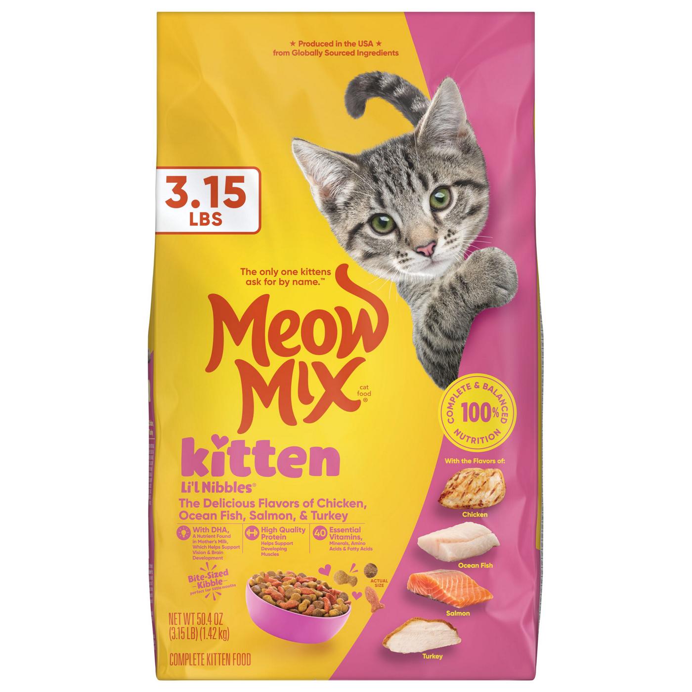 Meow Mix Kitten Li’l Nibbles Dry Cat Food for Kittens; image 1 of 6