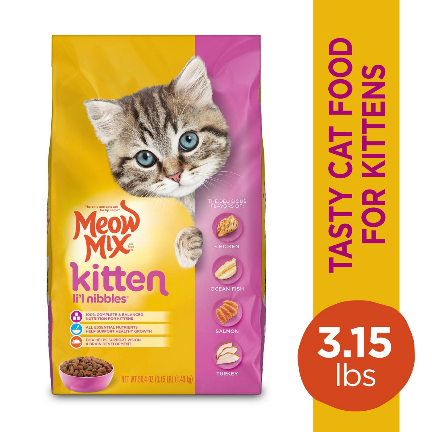 Meow Mix Kitten Lil' Nibbles Dry Cat Food; image 5 of 7